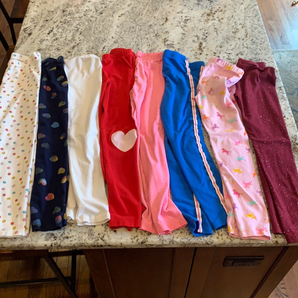 8 Pairs of Girls Size Medium (7/8) Leggings
